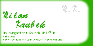 milan kaubek business card